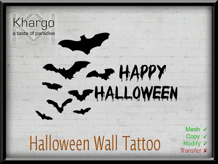 khargo halloween wall tattoo - boxed