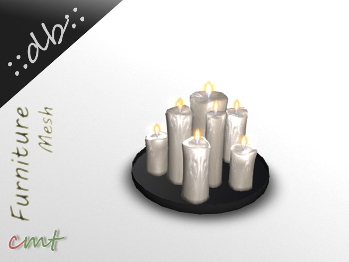 ::db:: Black Plate with group of flickering Candles