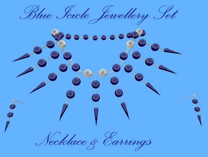 Blue Glass Icicles Jewellery Set - boxed