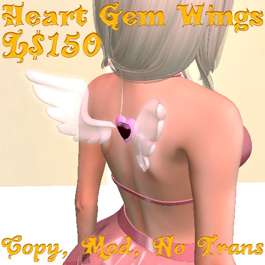Mimi Wings with Heart Gem