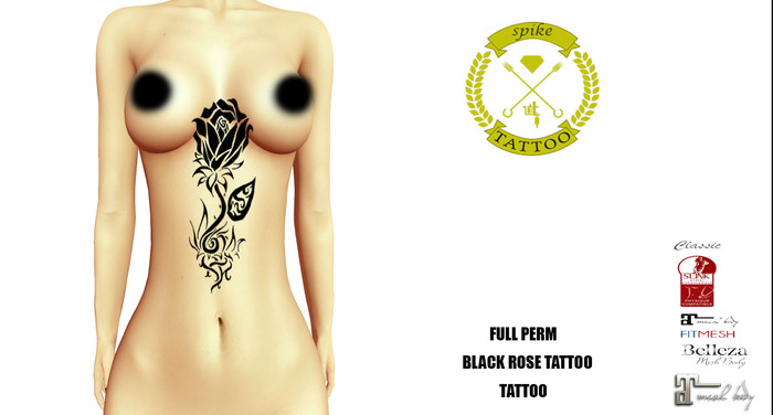 Spike Tattoo Full Perm Black Rose