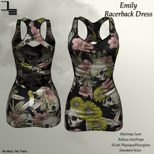 DE Designs - Emily Racerback Dress - Skull #1