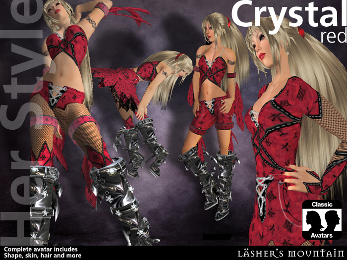 CRYSTAL Red Fantasy Outfit FULL LOOK AVATAR