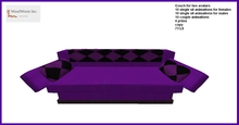 Cute purple couch with single and couple animations