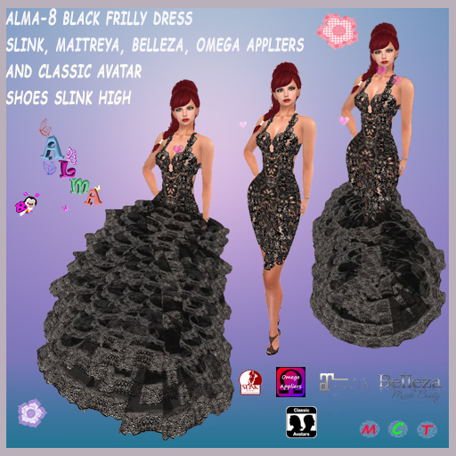 negro ruffles dress