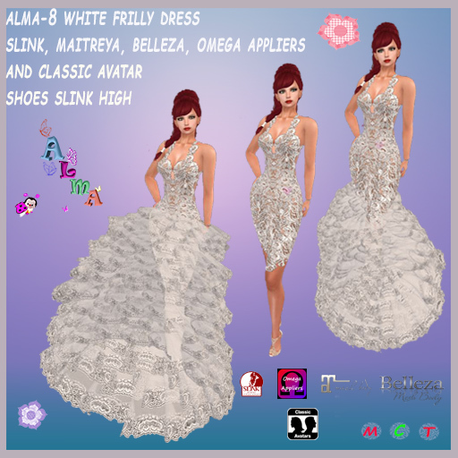white ruffles dress
