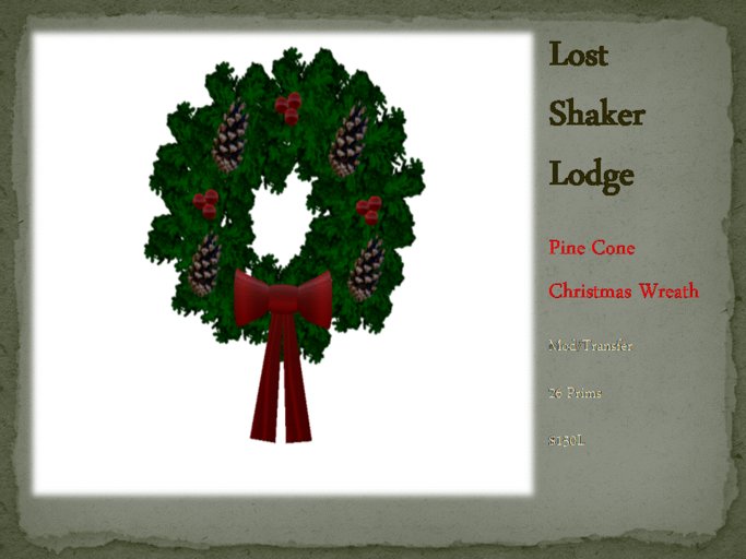LS Christmas Pine Cone Wreath 