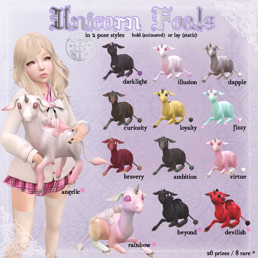 darkendStare. unicorn foals [Devilish] (hold) RARE