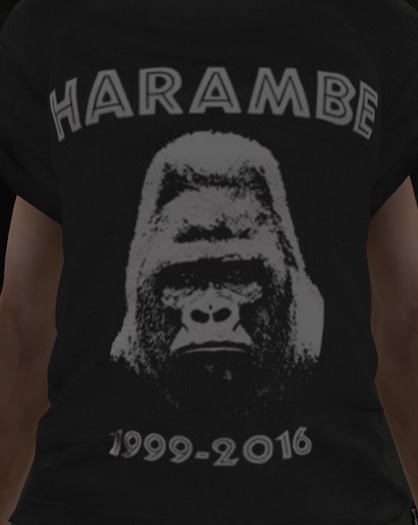Harambe Black shirts ONLY 19L while supplies last