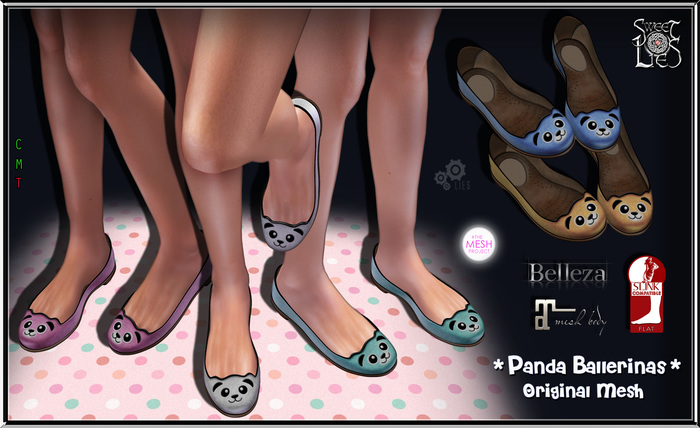 Panda Ballerinas  Blue - Beige - Sweet Lies Original