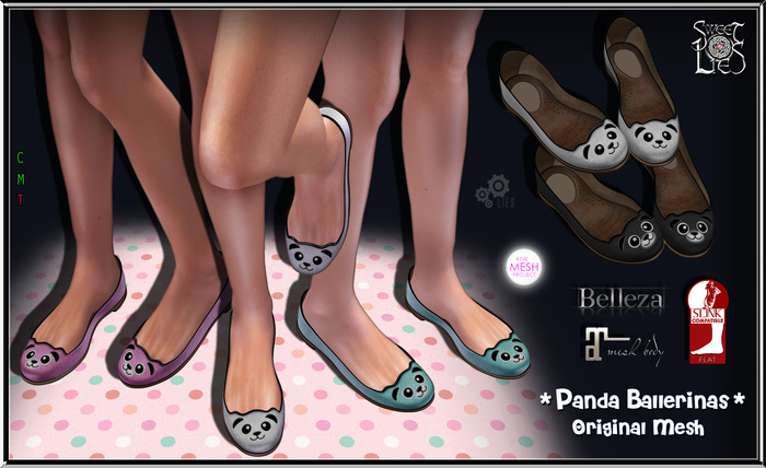 Panda Ballerinas White - Black - Sweet Lies Original :