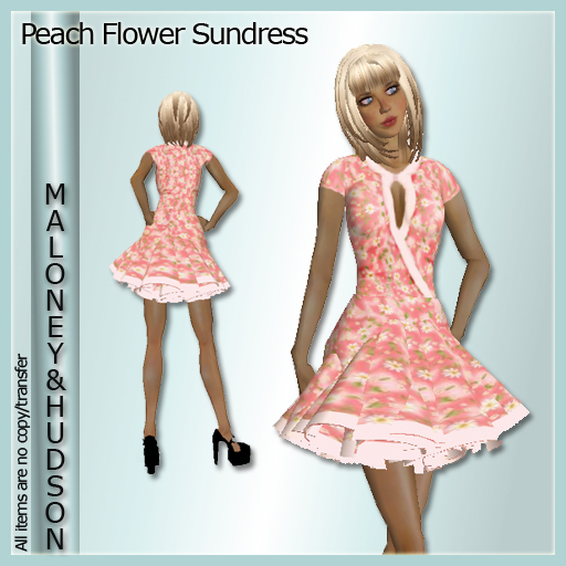 Ladies Peach Flower Sundress
