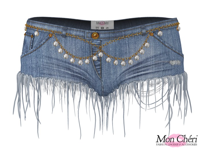 *MC* Frayed Denim Hotpants / Classic Blue