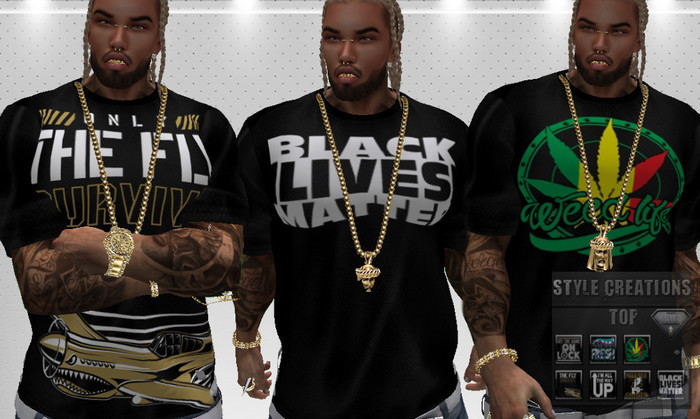 -STYLE- BLACK TOPS AESTHETIC -HUD- 7 TEXTURES