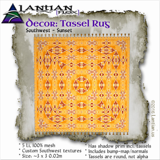 ~L/Fx~Mesh Tassel Rug - Southwest, Sunset MCtbox