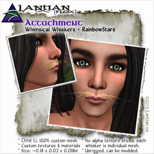 ~L/Fx~Whimsical Whiskers - RainbowStars (rainbow gradient w/ tiny white stars) MCtbox