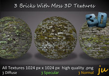 JU 3 Bricks With Moss 3D Textures Full Perm