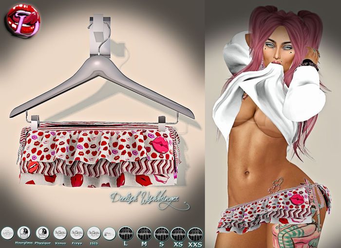 Tiny Ruffles Skirt ~ Hot Lips ~ BAG(wear&touch)