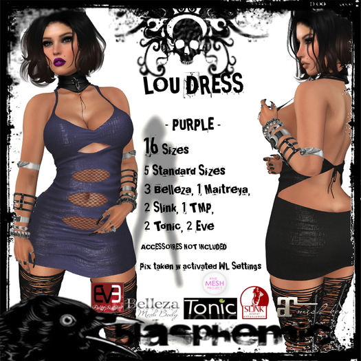 BLASPHEMIC - LOU DRESS - PURPLE 