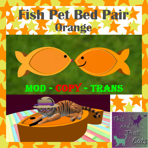 Fish Pet Bed Orange Pair Mod & Trans