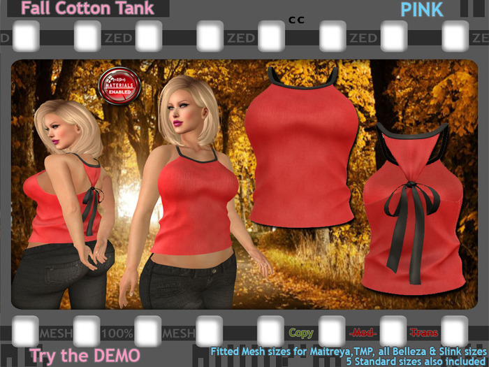::ZED:: Fall Tank, Pink