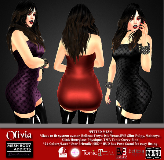[F] Olivia Dress - Fitmesh + Color HUD