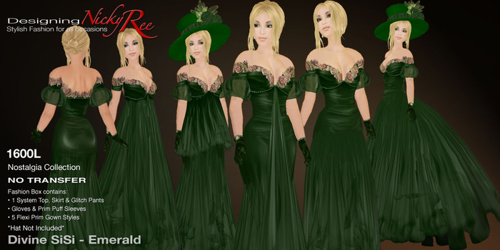 Nicky Ree Gowns - Divine Sisi Combo - Emerald