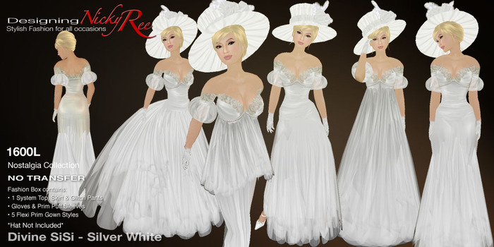 Nicky Ree Gowns - Divine Sisi Combo - Silver White