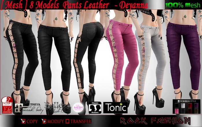 [ Mesh ] 8 Models  Pants Leather - Deyanna  