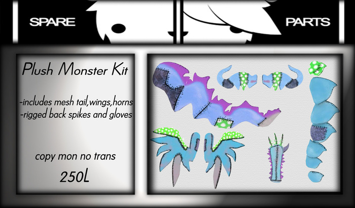 Plush Monster Parts - Blue