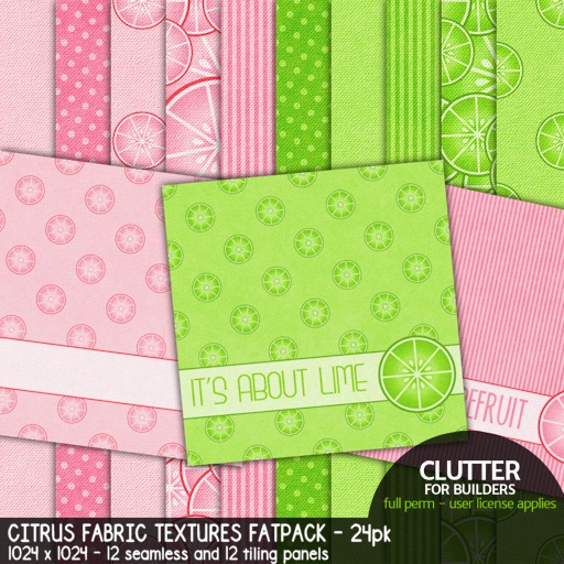 Clutter - Citrus Fabric Texture Fatpack - 24PK