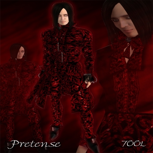 RFyre Pretense, Mens, Red Black TagGoth TagVampire TagFantasy