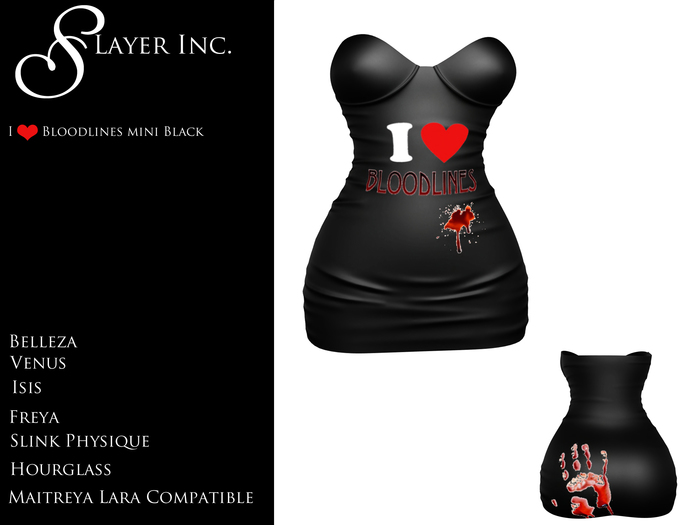 I <3 Bloodlines Black Dress Packed