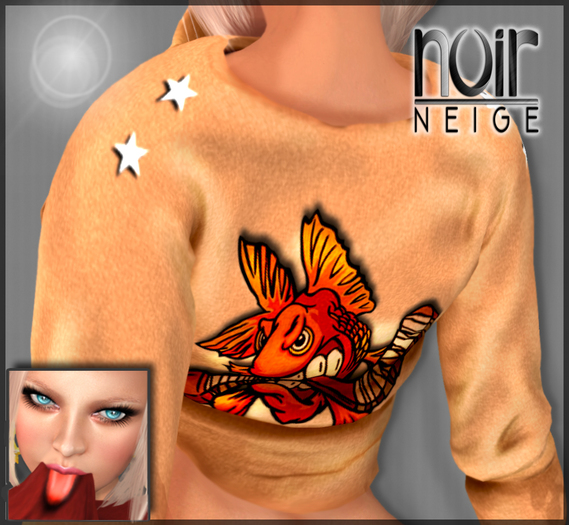 >NOIR NEIGE< BABAR Top Fish