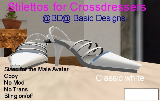 White @BD@M Stilettos
