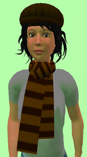Brown scarf + cap