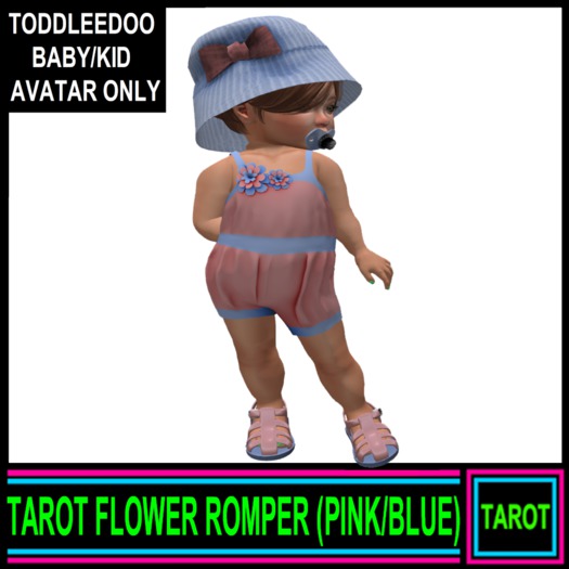 TAROT FLOWER ROMPER (PINK/BLUE)