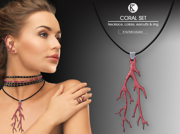 [*K*] Coral Jewelry Set (Rose)