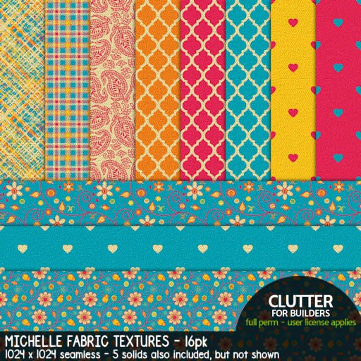 Clutter - Michelle Fabric Textures - 16-PK