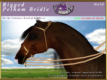 *E* Rigged Pelham Bridle [BOXED] RH Trakehner Gold