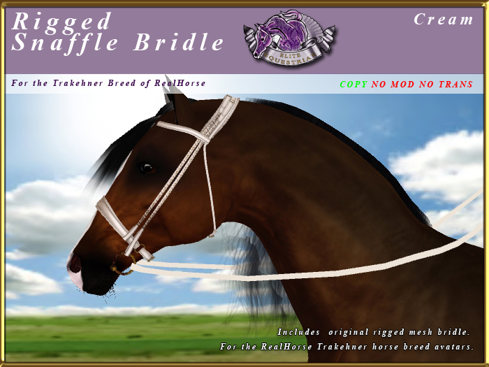 *E* Rigged Snaffle Bridle  [BOXED] RH Trakehner Cream