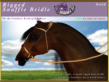 *E* Rigged Snaffle Bridle  [BOXED] RH Trakehner Gold