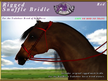 *E* Rigged Snaffle Bridle  [BOXED] RH Trakehner Red