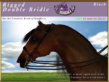 *E* Rigged Double Bridle  [BOXED] RH Trakehner Black