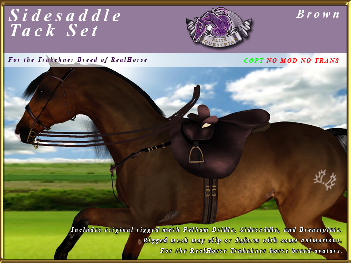 *E* Rigged Sidesaddle Set [BOXED] RH Trakehner Brown