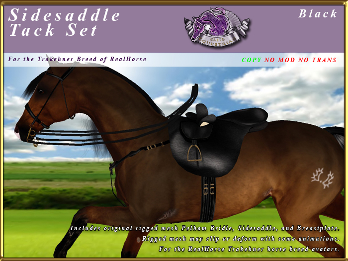 *E* Rigged Sidesaddle Set [BOXED] RH TrakehnerBlack