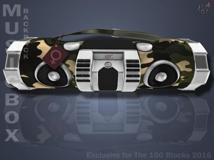 #187# MusicBox Backpack Silver Camo Female BOX (Add Me)