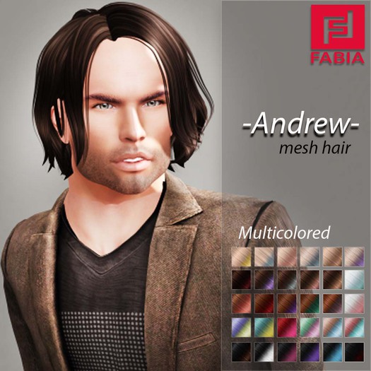 -FABIA- Mesh Hair  <Andrew> Multicolored Tones