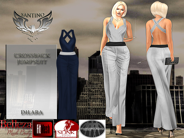 Santino Design-Crossback Jumpsuit-Darkblue