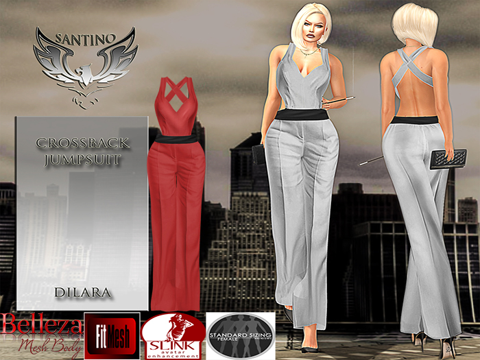 Santino Design-Crossback Jumpsuit-Red